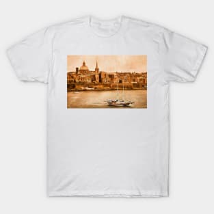 Valletta Malta in the style of Georgia O'Keefe T-Shirt